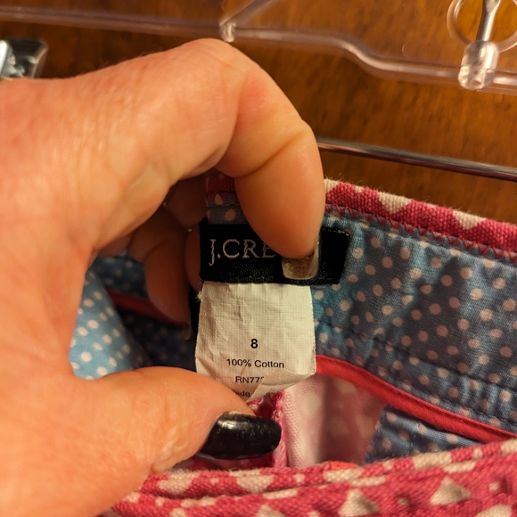 EUC: J. Crew 💕HOT PINK & WHITE💕 Cotton MINI SKIRT 😍♦️diamond pattern ♦sz 8 💞 - Picture 8 of 8